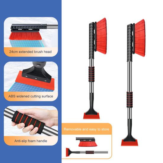 Yousheng Extendable Car Snow Brush Ice Scraper Heavy-duty Snow Shovel with EVA Grip Snow Removal Tool for Windshield