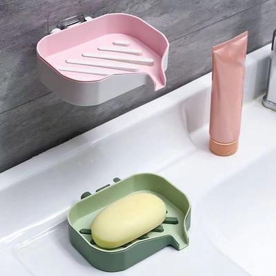 Punch-Free Double Layer Soap Holder Plastic Soap Box Portable Soap Dishes Home