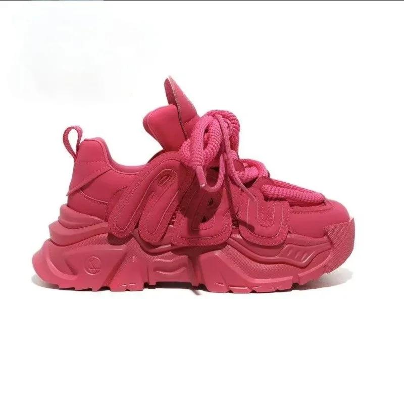 Женские туфли на толстой подошве с буквенным принтом, новые модные кроссовки с увеличенным размером, повседневная спортивная обувь на платформе Zapatillas Mujer 2024