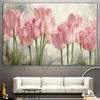 Classic Pink Tulip Flowers Canvas Painting Mural Poster Wall Art Bedroom Living Room Modern Decorative Painting