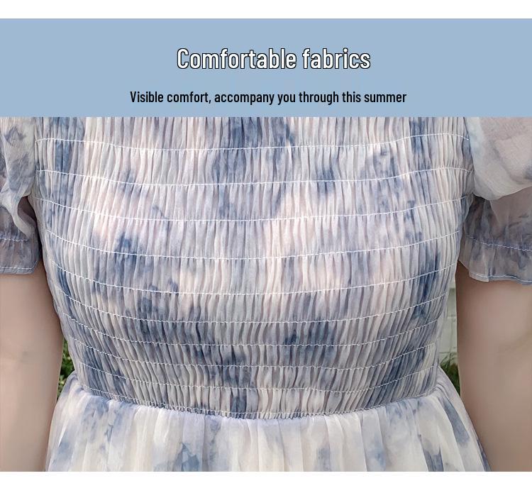 Летнее французское цветочное длинное платье: Стройнящий, Элегантный, Сладкий Принцессный Стиль