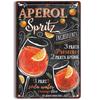 Vintage Cocktail Recipe Metal Tin Signs Set  Pina Colada Sangria Margarita Aperol Spritz Zombie Screw Driver Drinks Wall Decor