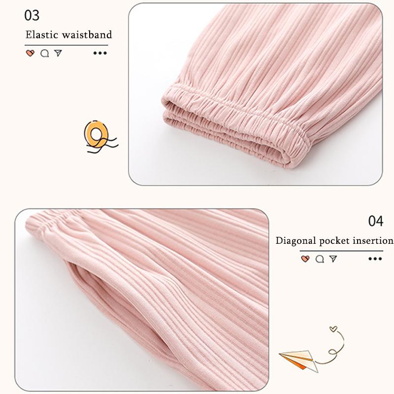 Pure Cotton Pajamas for Women, Summer Short Sleeved Long Pants Two-piece Set, Loose and Can Be Worn Externally for Women In Home Clothing