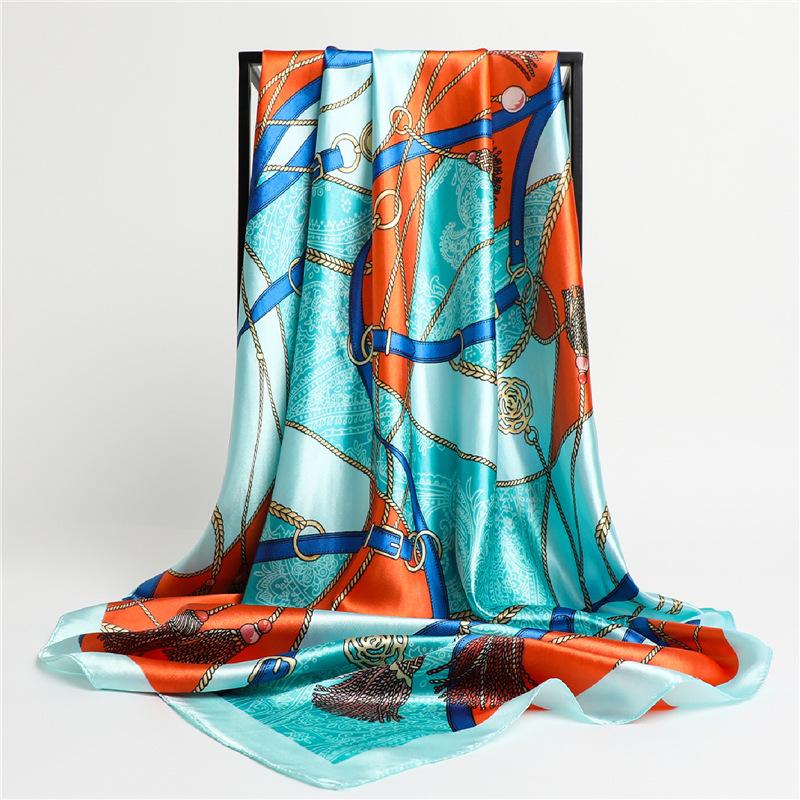 90 * 90 см новый шелковый шарф женский весенне-летний декоративный шарф солнцезащитный дорожный платок осенне-зимний шарф тонкий выпуск
