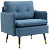 Accent Chair With Button Tufting Upholstered Chair Removable Cushions Black Gold Blue