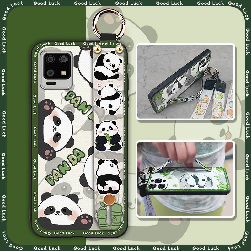 Грязеотталкивающий Прочный Чехол для Телефона Для Sharp Aquos Zero6/Aquos Air Шнурок Противоударный Ударопрочный Ремешок на Запястье Кольцо-Подставка Панда