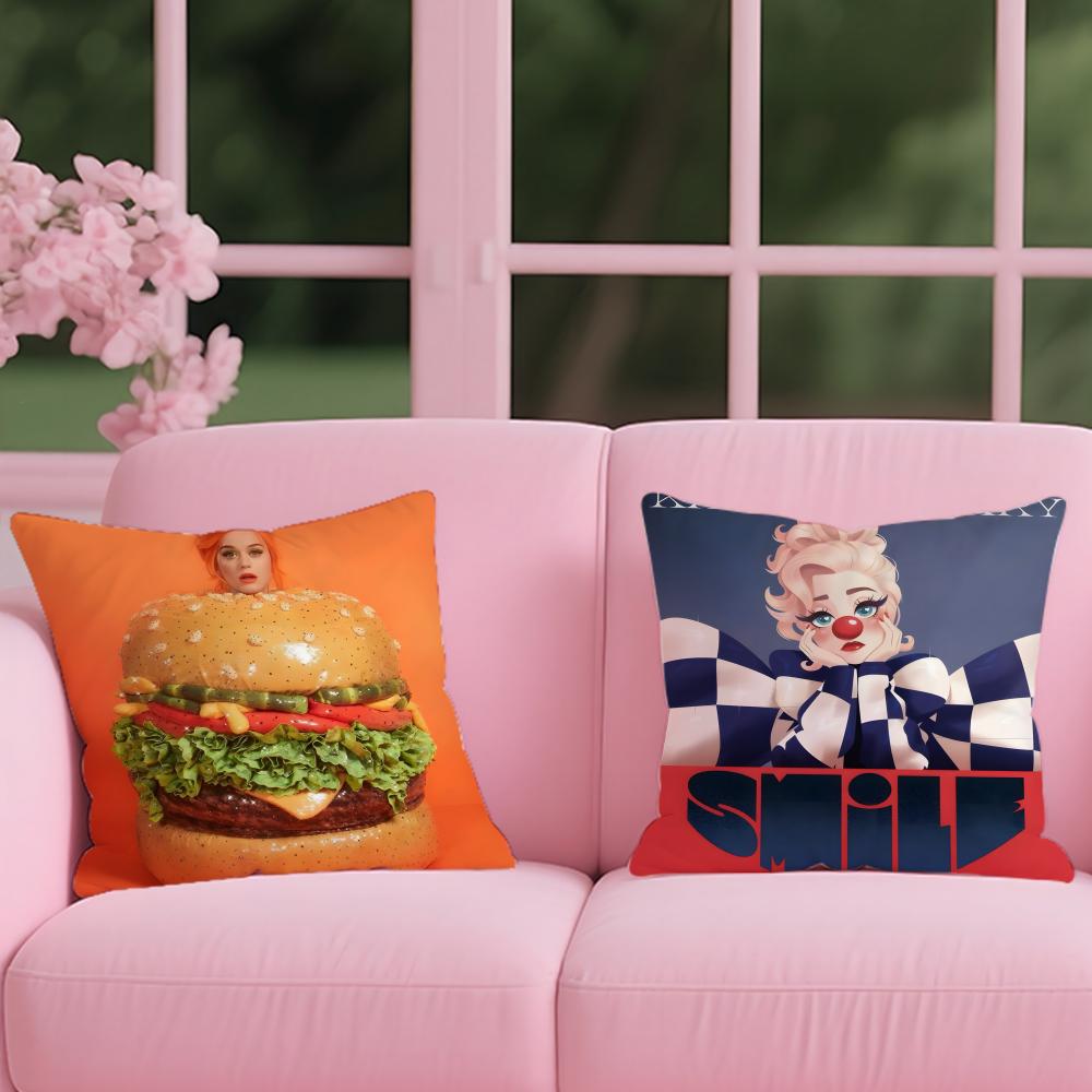 Singer K-Katy P-Perry 1432 Hot Album Cushion Cover Reversible Plush Pillow Cover – For car, sofa, bedroom, perfect as a gift.
