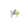 925 Sterling Silver Zircon Stud Earrings 1PC Eight pointed star Women 18K Gold/Silver Heart Flat back piercing Jewelry Gift