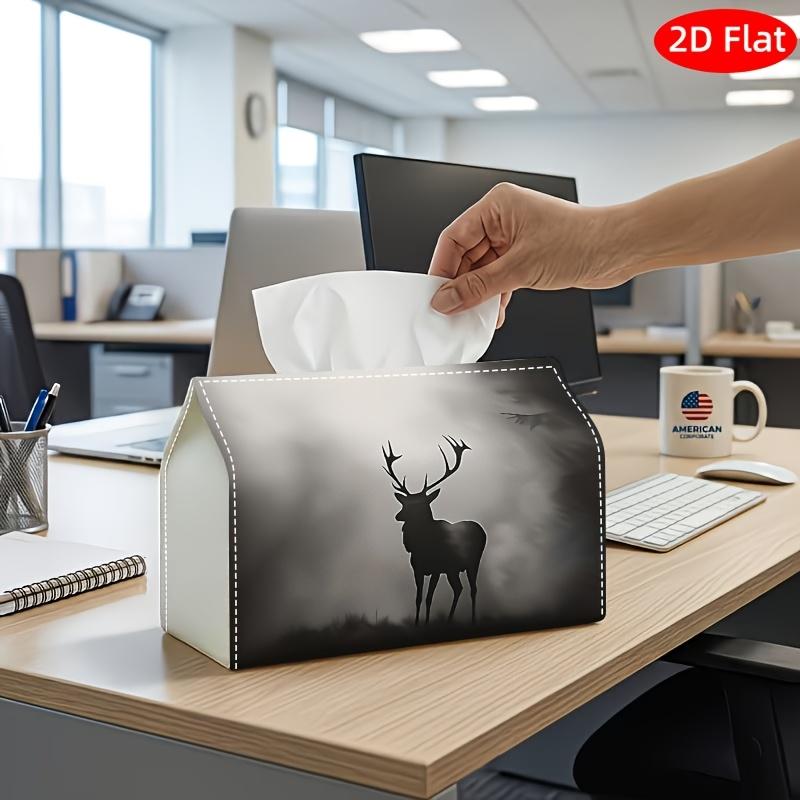 1pc 2D Flat Printed Tissue Box, Contemporary Romantic Rococo Style, Carousel Horse Crown Design, Durable Polyester Fabric, Kitchen, Living Room, Bedro