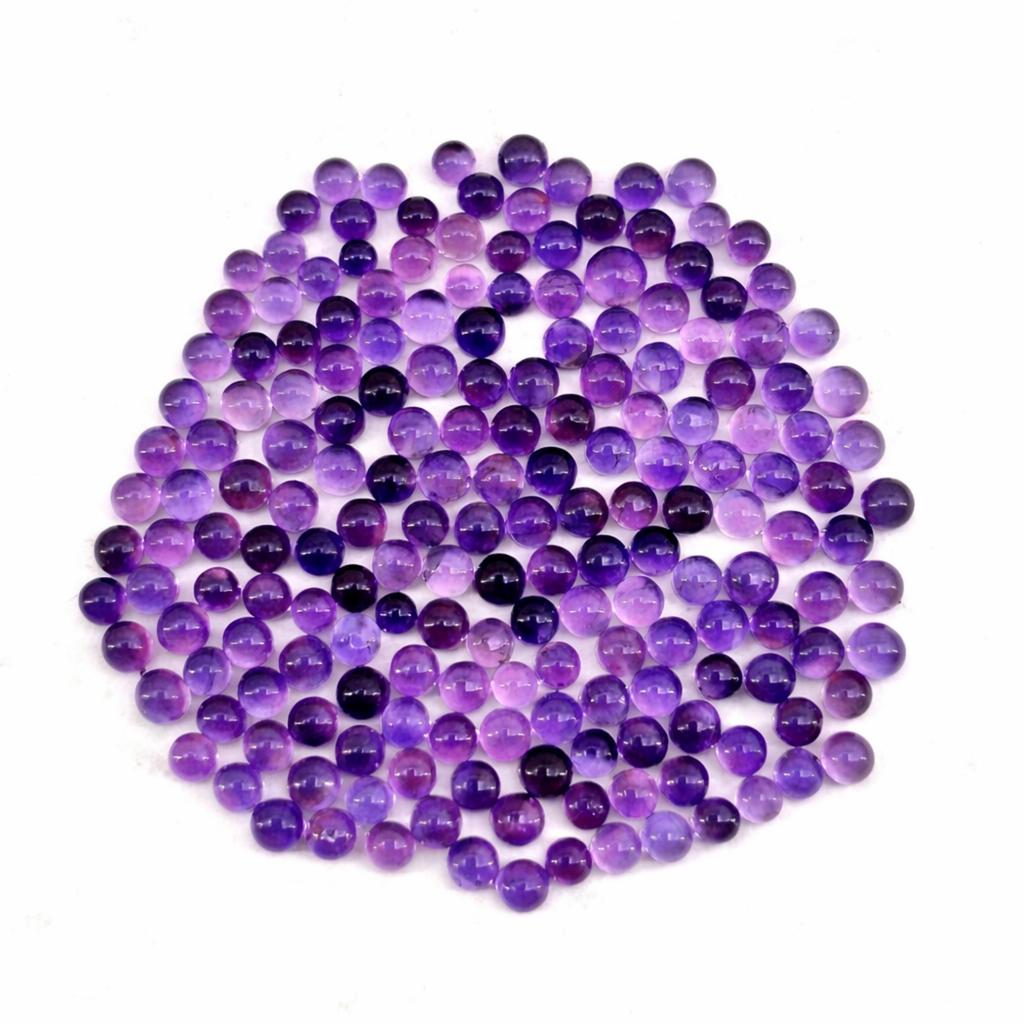 Партия кабошонов из натурального аметиста, круглая форма, 4x4 мм, для изготовления ювелирных изделий, мелкие кристаллические кабошоны