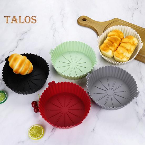 Silicone Bakeware Non Stick Microwave Good Flexibility Practical Round Design Fryer Silicone Bakeware Baking Tools