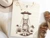 Bengal Cat Alien Abduction T-Shirt, UFO Cat Tee for Bengal Lovers, Funny Space Kitty Shirt, Alien Galaxy Cat Graphic TShirt, Western