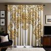 2-х компонентные HD цифровые желтые цветные европейские тисненые цветочные шторы для украшения дома в стиле декоративной гостиной и спальни