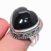 Natural Black Onyx Gemstone 925 Sterling Silver Jewelry Ring Size 8 h2H07