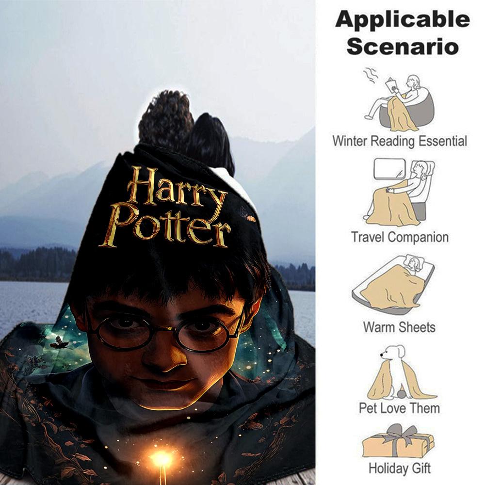 1pc Harry Potter Flannel Blanket Soft Warm Throw for Home, Office, Travel, All-Season Cozy Bedding GiftL1108