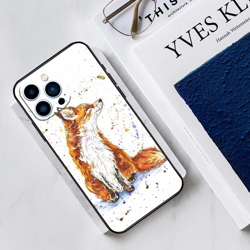 Акварельная живопись Чехол с лисой для iPhone 17 Air 15 14 11 16 Pro Max 12 13 Mini 15 16 Plus 16e Funda Силиконовый чехол