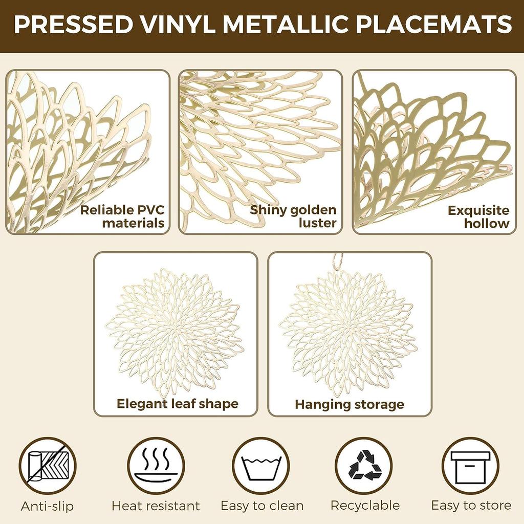 4 шт. ПВХ салфетки с выемками в виде листьев моющиеся термостойкие виниловые салфетки для кухни обеденный стол свадебные подставки
