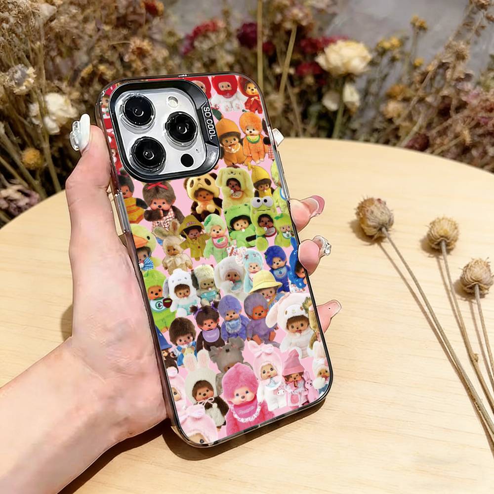 Cute M-Monchhichis Phone Case For iPhone 17,16,15,14,13,12,11 Plus,Pro Max,XS,Colorful Silver Phone case Funda Cover