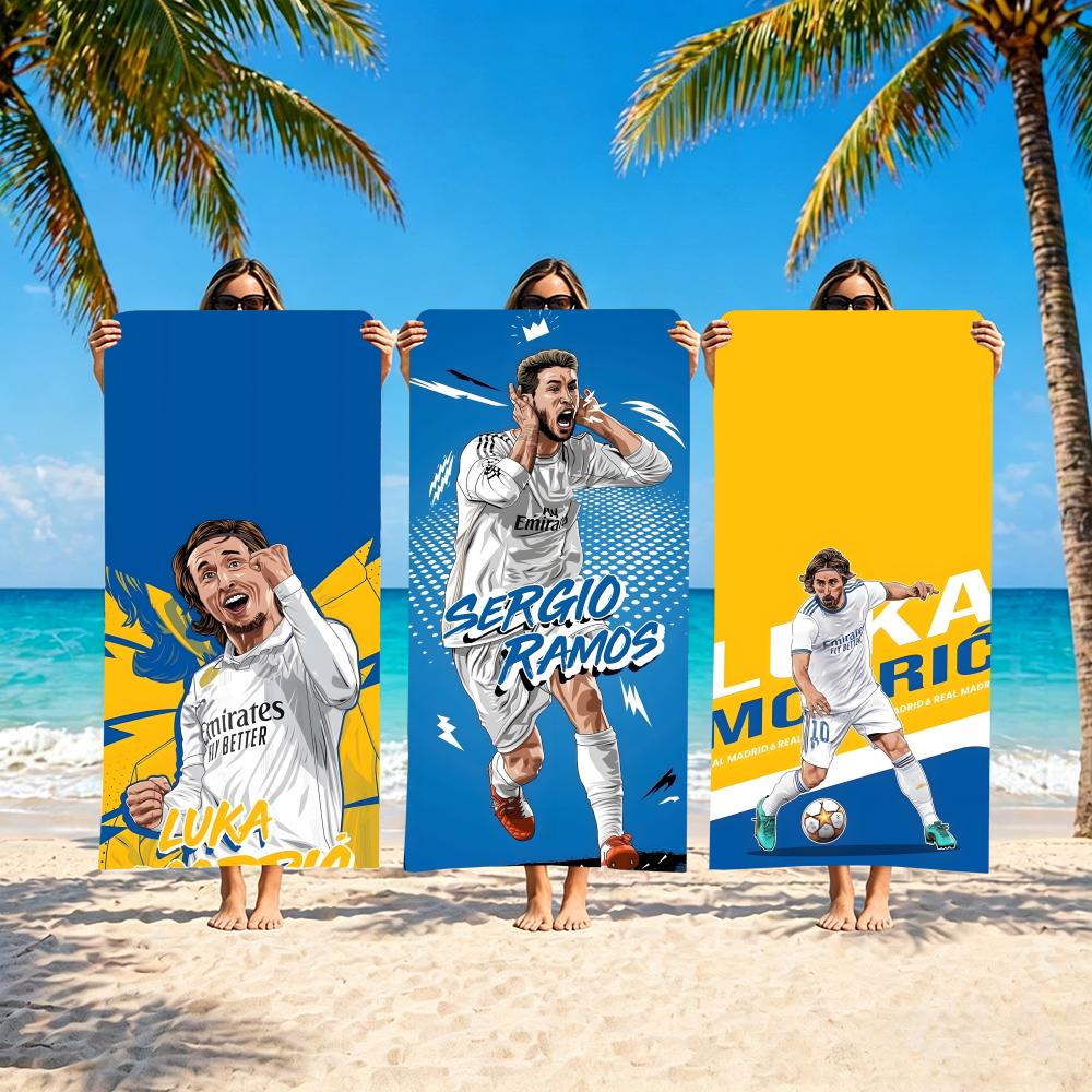 S-SergioRamos-S Полотенце Микрофибра пляжное полотенце, быстросохнущее, не прилипает песок, ультратонкое волокно, супермягкое.