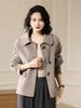 Women's Double-Sided Cashmere Coat, Autumn/Winter 2025, Versatile Short High-End Slimming Design for Petite Sizes