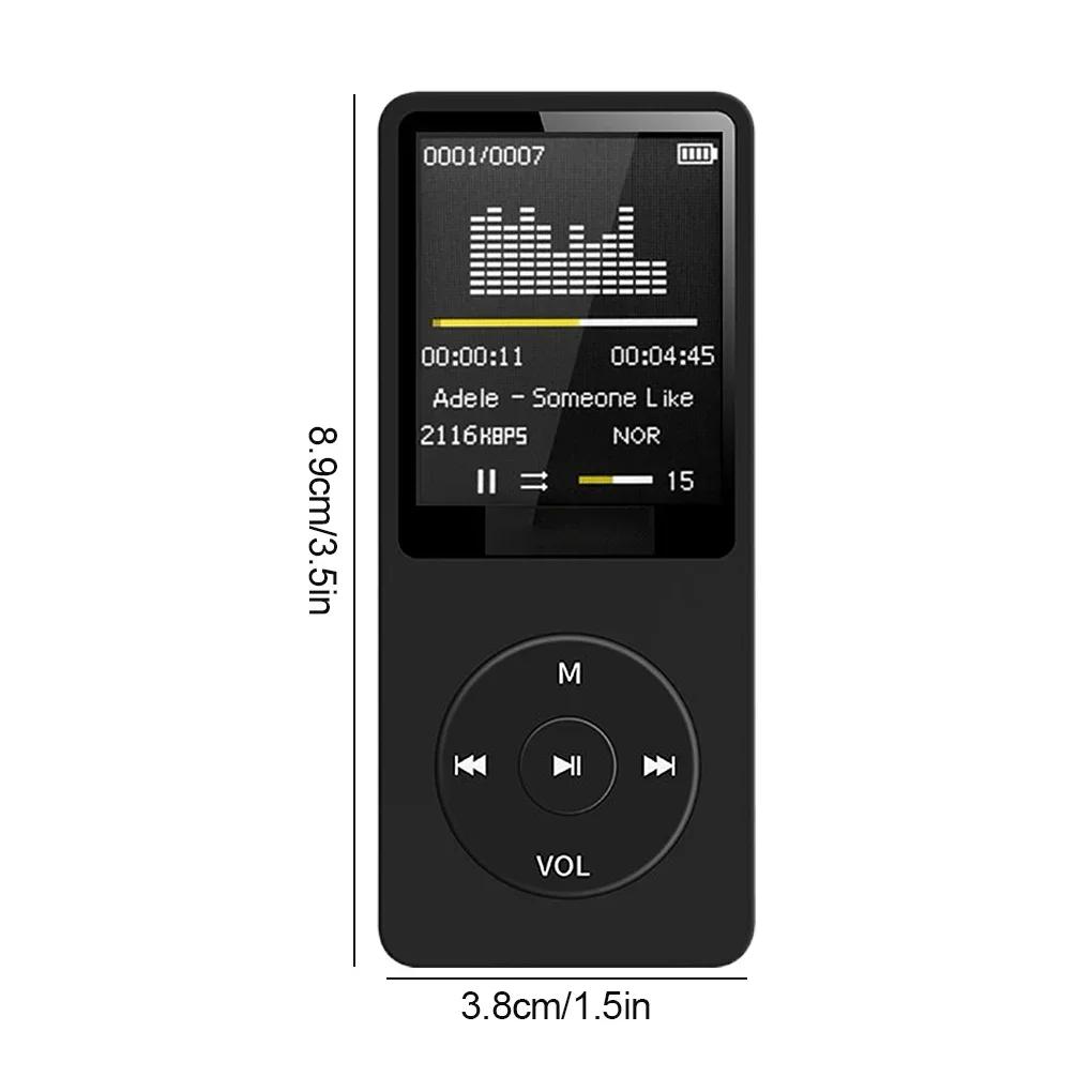 Многофункциональный MP3-плеер Мини-экран Цифровой дисплей HIFI Звук FM-радио Электронная книга Запись Музыкальный walkman