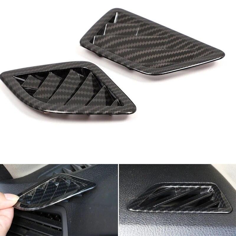 LHD ABS Car Styling Carbon Fiber Texture Side Air Conditioner Air Outlet Vent Cover Trim For BMW 5 Series F10 F11 F07 2011-2017