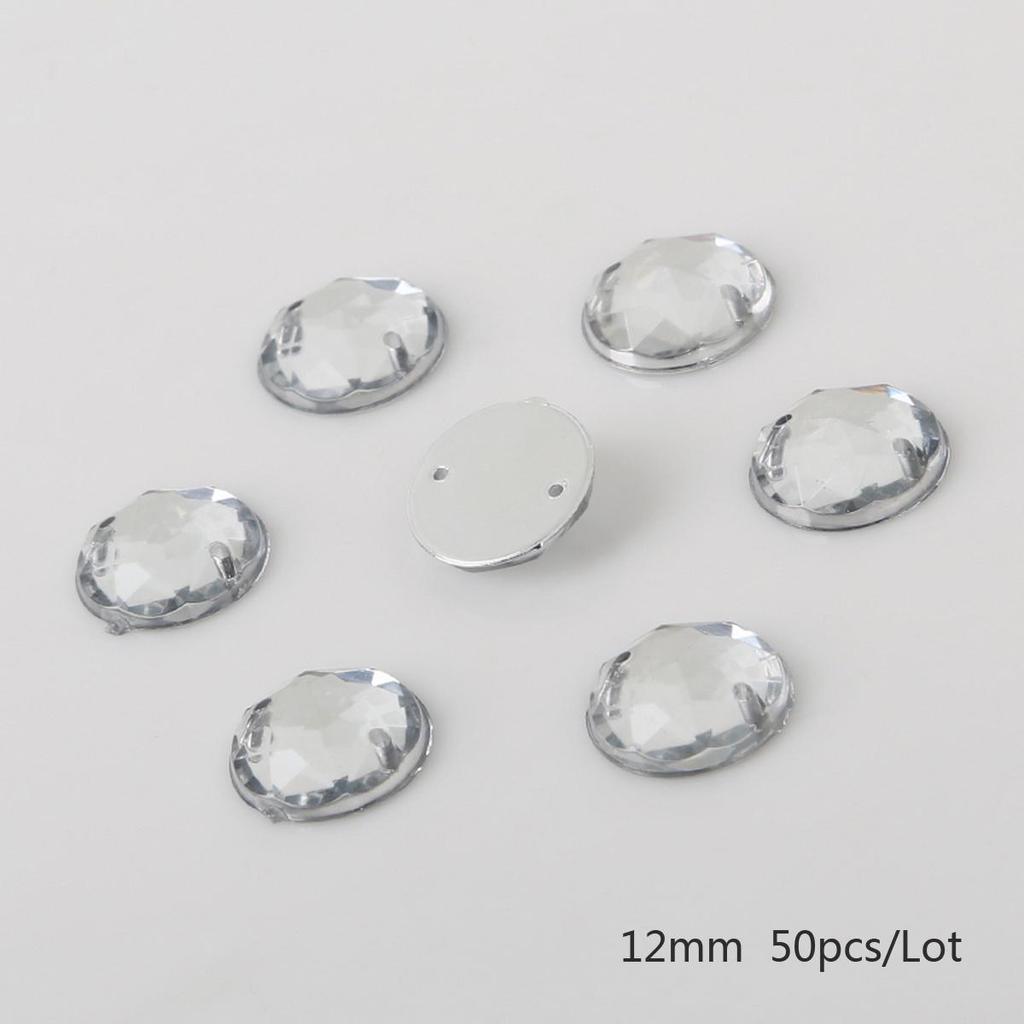 8/10/12mm Sewing Flatback Rhinestones Round Acrylic Beads Sew On Strass Crystal Stones For DIY Craft Scrapbook Decoration