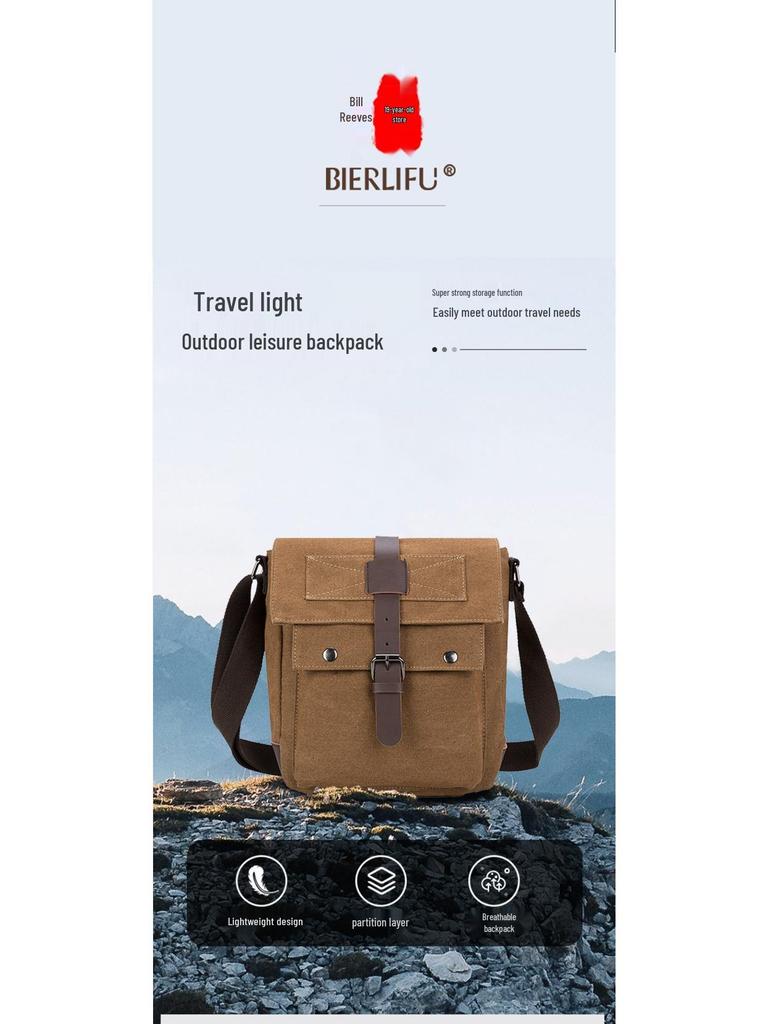 Мужская износостойкая холщовая сумка кроссбоди