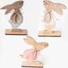Creative Easter Wooden Rabbit Decoration Desktop Decoration Nordic Ins DIY Bunny Easter Festival Supplies Wood Crafts