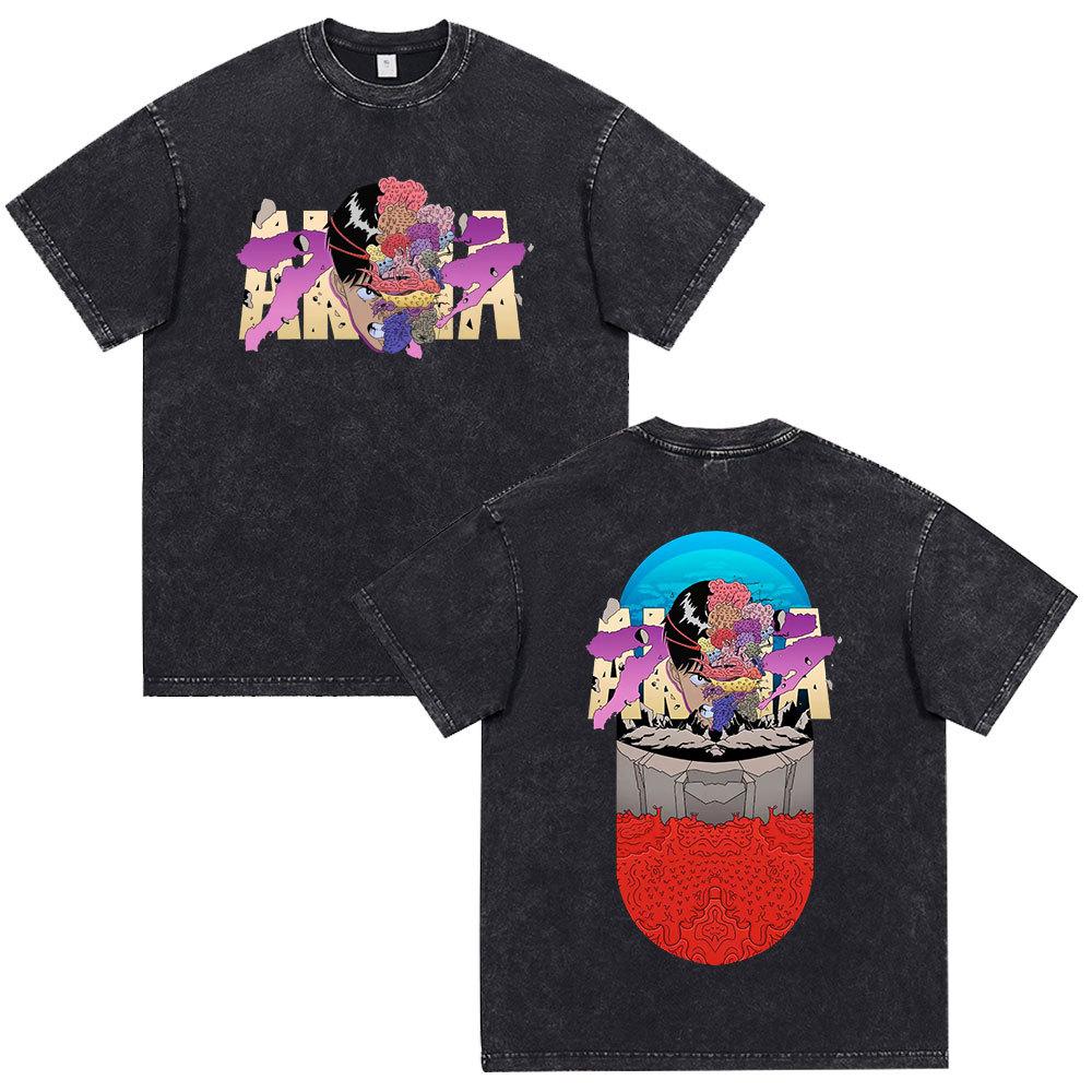 Anime Akira Vintage Washed T Shirt 90s Science Fiction Movie