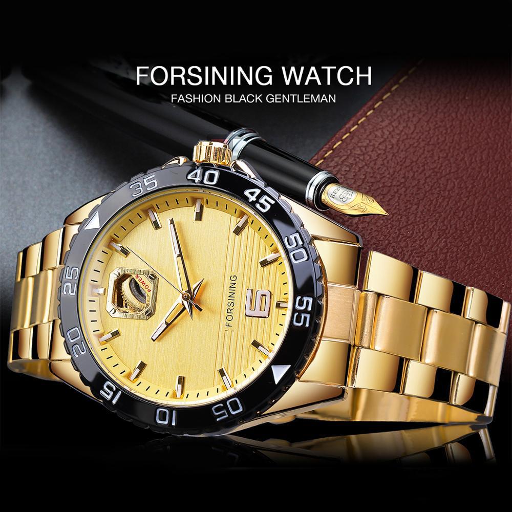 Мужские часы из золотой нержавеющей стали