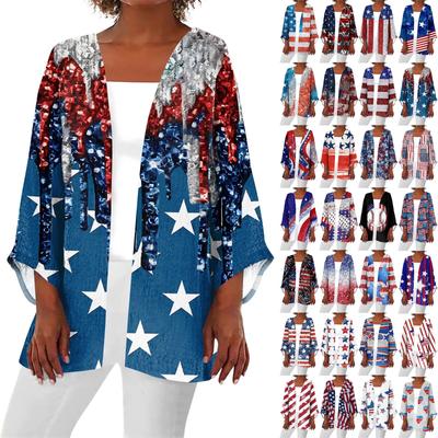 Женская повседневная модная легкая куртка средней длины с принтом, кардиган