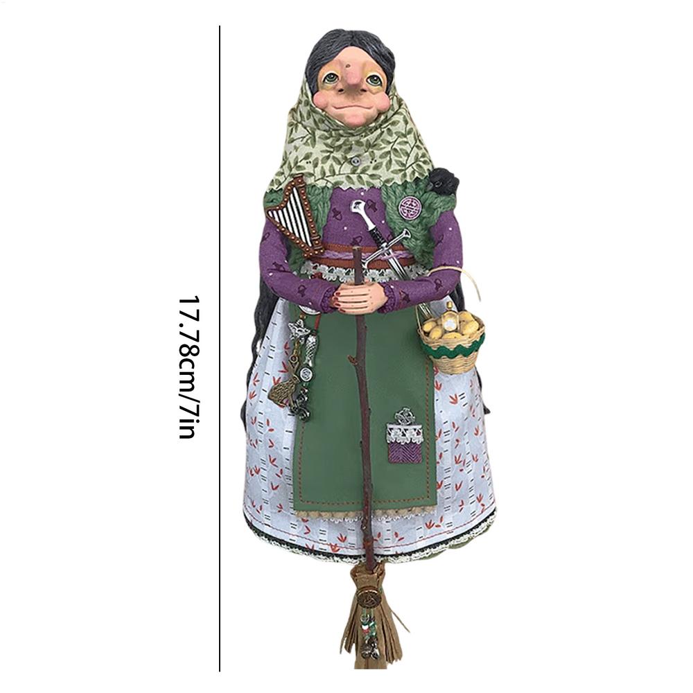Witch Doll Good Luck Cooking Doll Handmade Resin Ornament Magic Hang Dolls Home Kitchen Decoration Crafts Creative Pendant Gifts