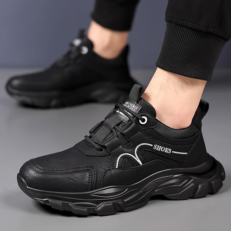 Мужская обувь осень-зима новые повседневные кожаные туфли мужские кроссовки спортивная обувь мужская мягкая подошва тренд