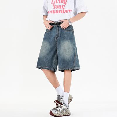 Новые свободные прямые джинсы Эластичный пояс Застежка на шнуровке