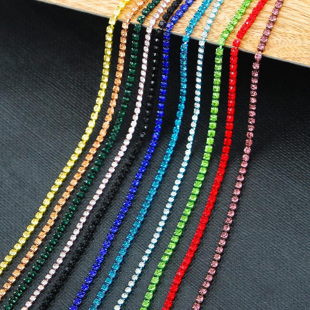 1Yard/lot Sewing Crystal Rhinestone Chain Silver Base Claw Gule On Rhinestone Trim DIY Beauty Clothes Accessories
