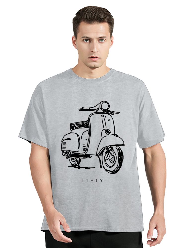 Vintage Unisex Short Sleeve Scooter Italy Minimalist Art Print T-Shirt Unisex Clothing Casual Tops Fitness T Shirt Oversized Tshirt