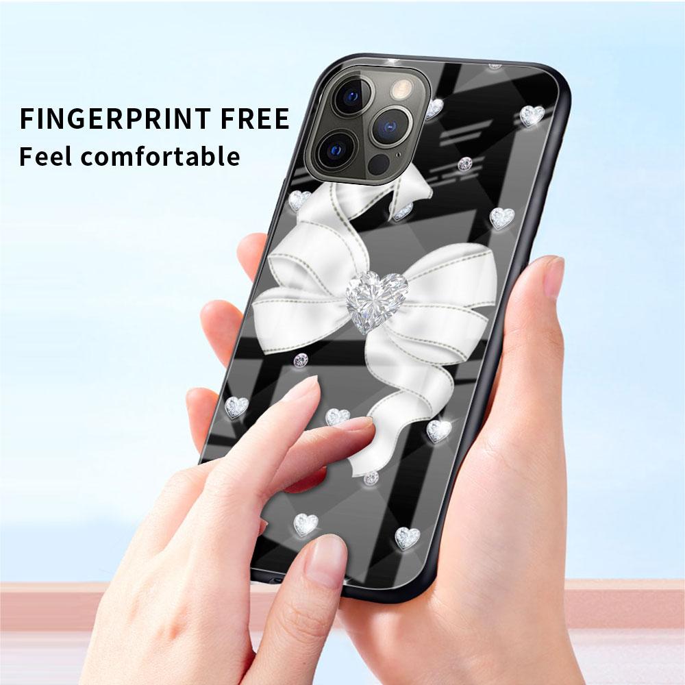 Стеклянный чехол для Apple iPhone 14 13 Pro 11 12 7 8 Plus SE 2022 XR X XS Max 6 6S закаленный чехол для телефона Love Bow