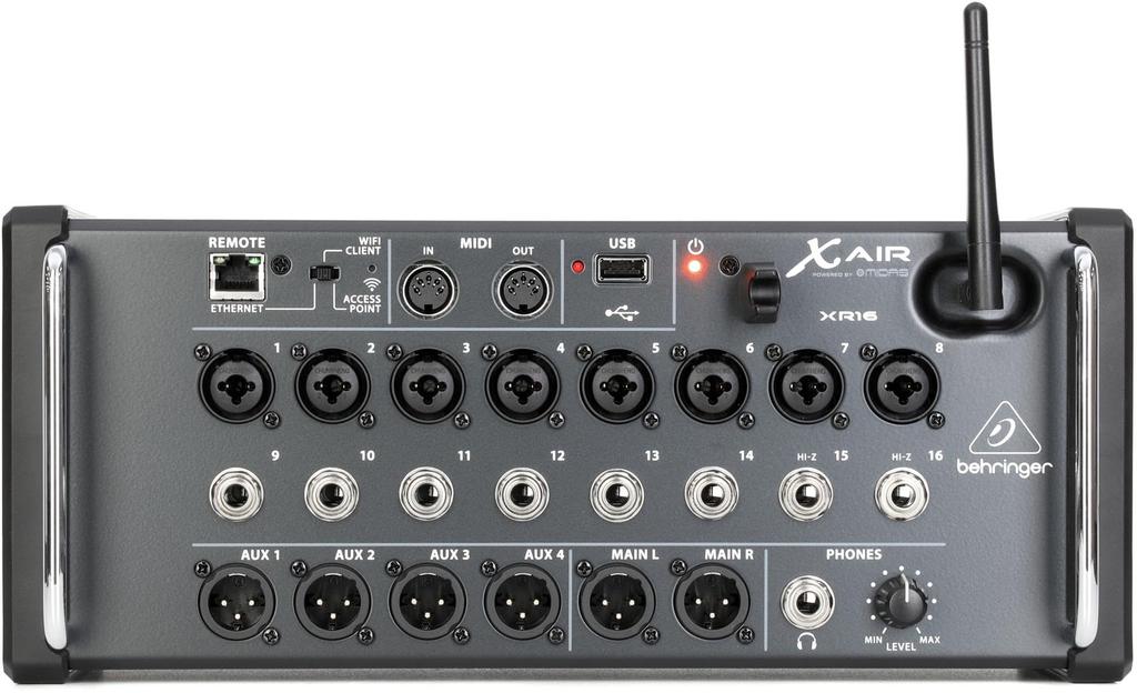 Behringer Digital Mixer 16 Channel MIDAS Mic Preamp Compatible with Remote Control Wifi Connection Digital Effect Equipped with USB Type A Terminal