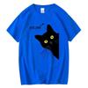 Men's T-shirt 100% Cotton Summer Meow Black Cat Print Men T Shirt Casual Loose O-neck Men Tshirt Short Sleeve T-shirt Male Tees