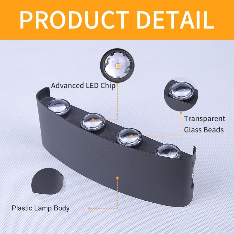 Alluminum LED Wall Lamp 4W/6W/8W IP65 Waterproof Wall Porch Lights Outdoor Lighting Garden Sconce Lamp 85-265V for Bedroom Home Decor