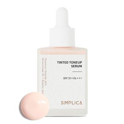 SIMPLICA Tinted Tone up SPF50+ PA+++ Vigan Serum 30мл Солнцезащитный крем Гипоаллергенный Сияние кожи Упругость Успокаивающий