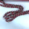 CHANEL CC Mark Lipstick Double Chain Crossbody Flap Bag Shoulder Bag Red/pink