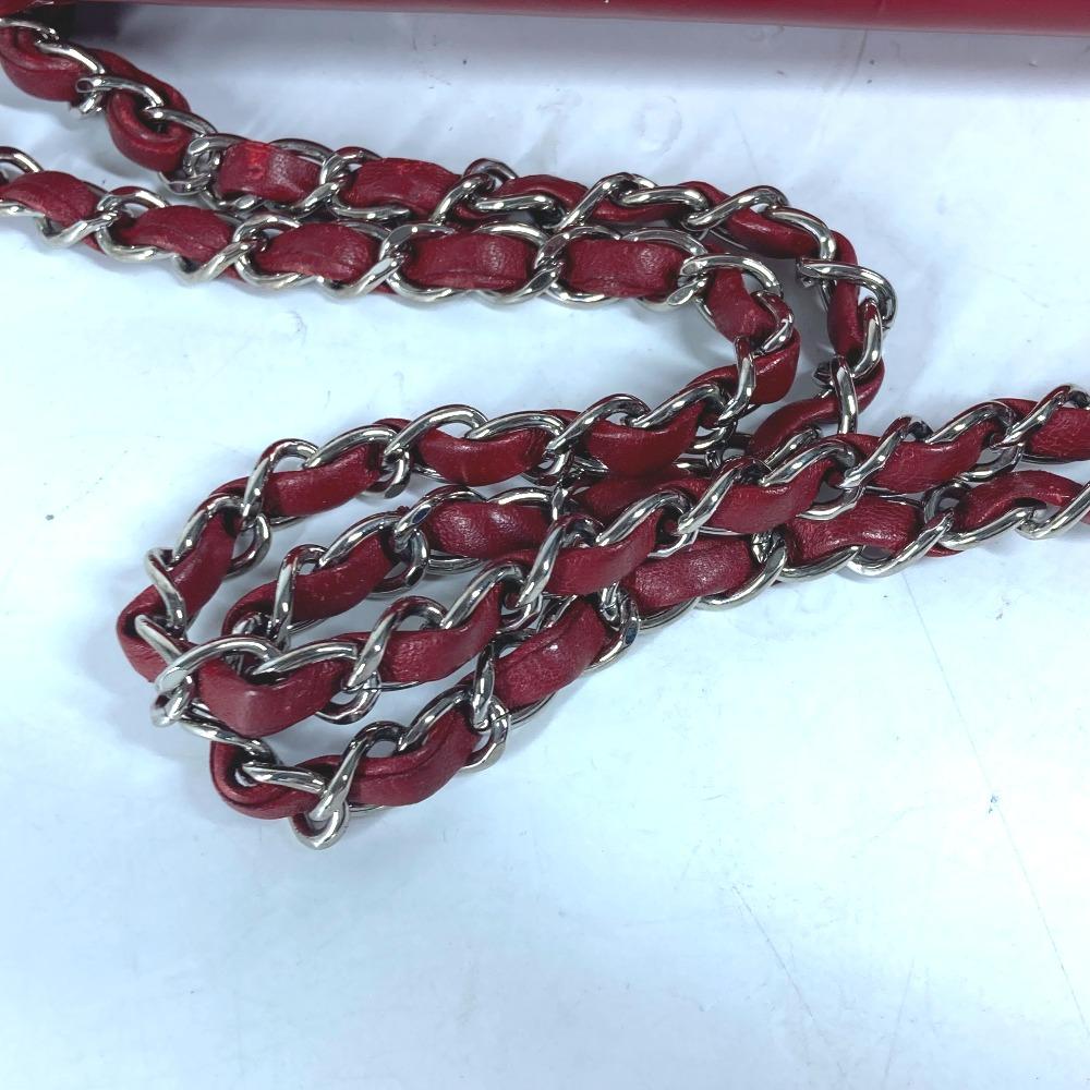 CHANEL CC Mark Lipstick Double Chain Crossbody Flap Bag Shoulder Bag Red/pink