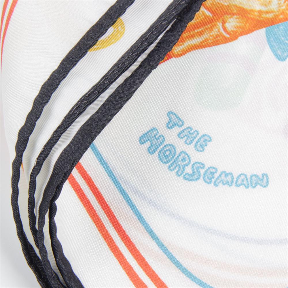 POBING Curled Twill Silk Scarf Women Funny ICE CREAM Double Side Printed Square Scarves Wraps Echarpes Foulards Femme Hijab 70CM