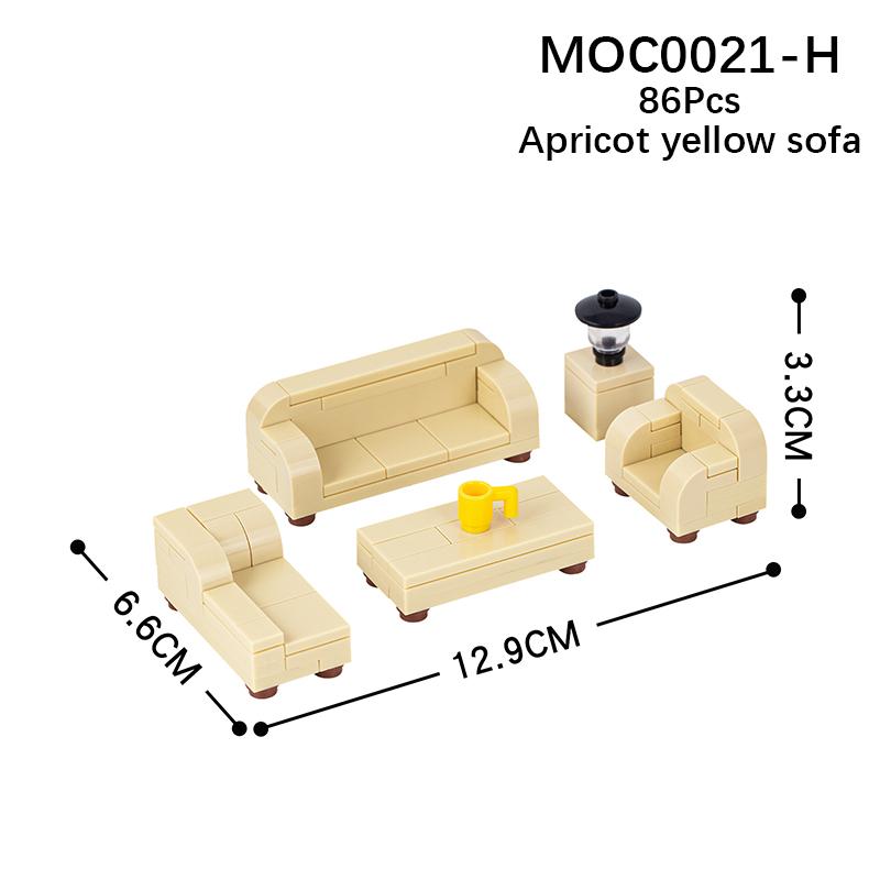 Город Фигурки Мебель Набор Игрушки Модель MOC Кирпичи Детская коляска Стол Диван Кровать Пианино Кухня Ванная Строительные блоки Подарок