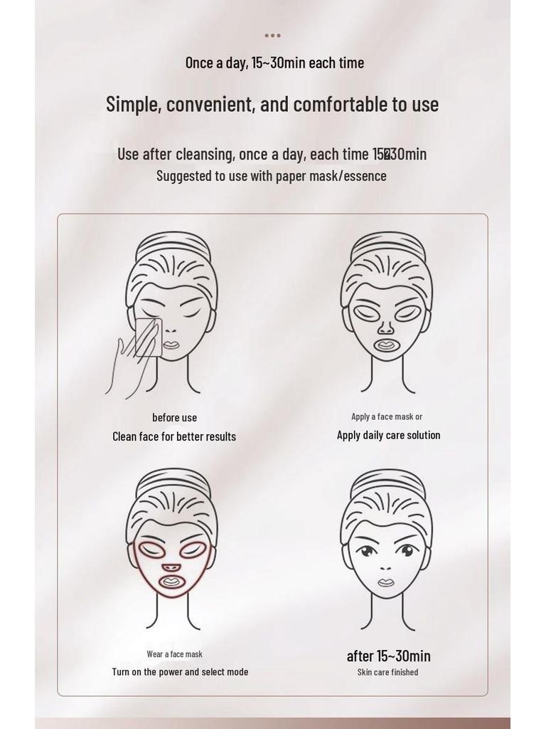 Светодиодная маска для лица для фотоомоложения - Домашнее отбеливающее и косметическое устройство