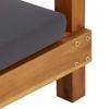 Double Sun Lounger with Curtains and Cushions Solid Acacia Wood