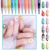 12 Pcs Nail Art Pens Set 3D Nail Polish Pen Quick Drying Nail Point Graffiti Dotting Pen Nail Art Markers Drawing Painting Pen for Home Salon