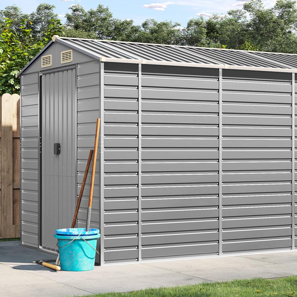 Garden Shed Light Gray 191 x 980 x 198 cm Galvanized Steel